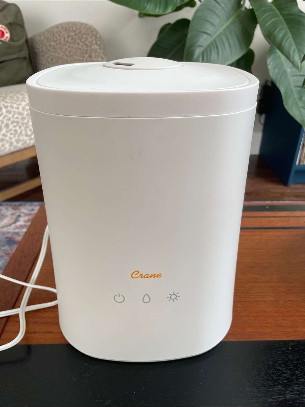 Crane White Ultrasonic Humidifier - Quiet Home Humidifier